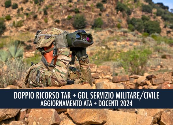 DOPPIO RICORSO TAR + GIUDICE DEL LAVORO IN VISTA DEL DOPPIO AGGIORNAMENTO ATA + DOCENTI 2024 AVV. GIUSEPPE BUONANNO PER RICONOSCIMENTO PIENO PUNTEGGIO SERVIZIO MILITARE E CIVILE - PLURIME VITTORIE ATA E DOCENTI